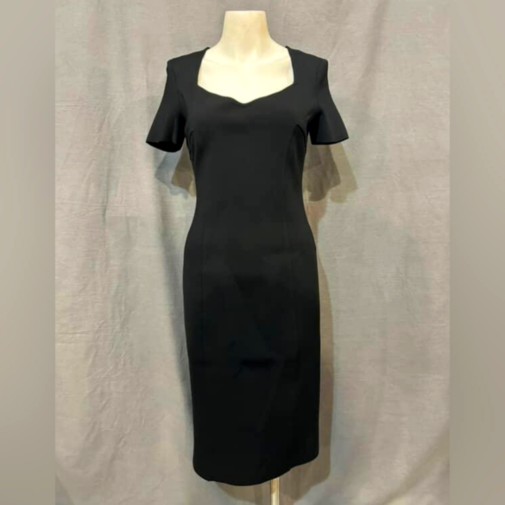 St. John Classic Black Midi Dress